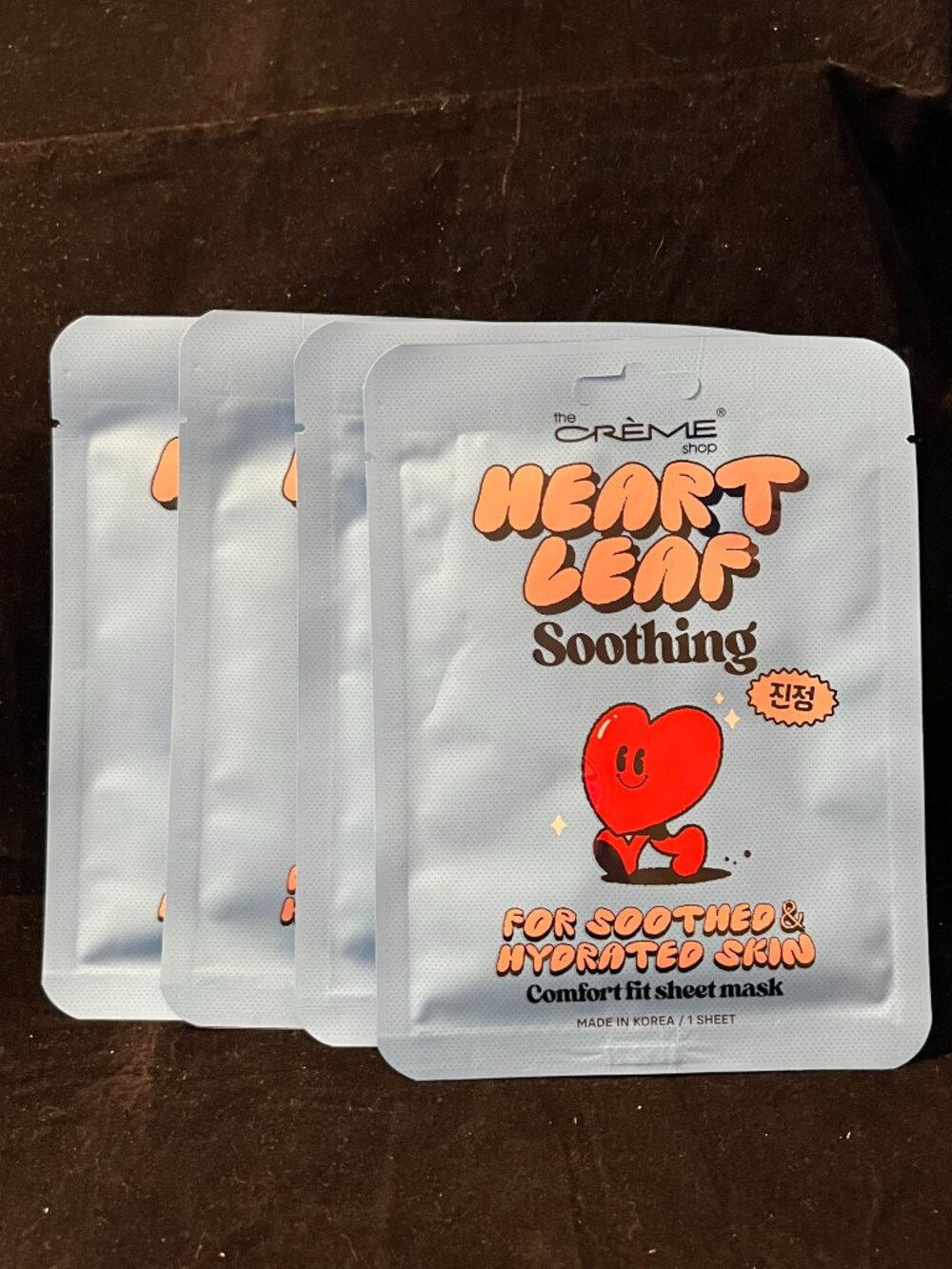 The Crème Shop Heartleaf Soothing Comfort Fit Sheet Mask X 4 NWT